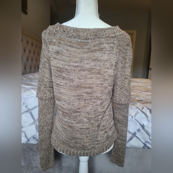 Splendid - Off the shoulder brown pullover knit sweater - Picture 5 of 5